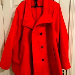 NWT Torrid Peacoat Orange Brown Double Breasted Jacket Coat Plus Size 6X New 30